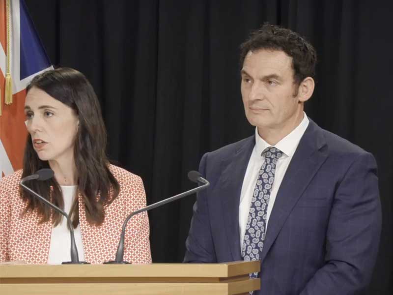 Prime Minister Jacinda Ardern with police minister Stuart Nash