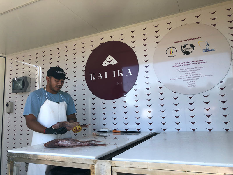 Modified shipping container serves kaimoana for the community