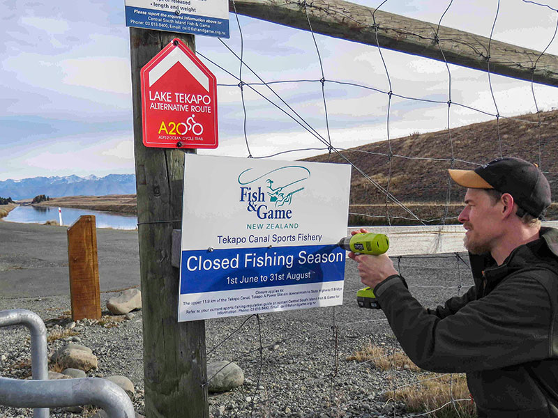 Precautionary winter closure of Upper Tekapo Canal sports fishery